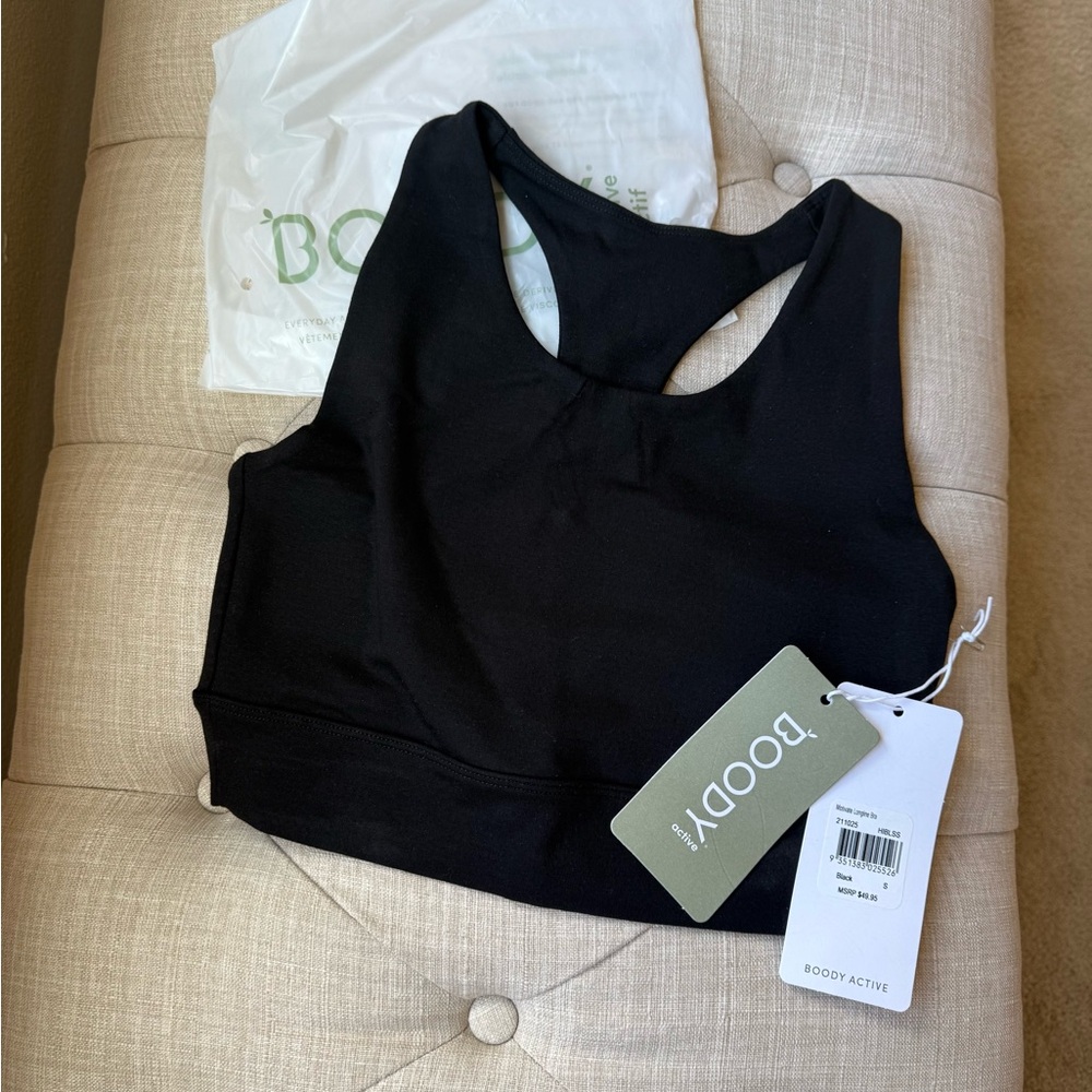 Boody Black Racerback Sports Bra